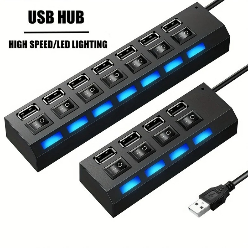 Laptop Accessories Nearby - موزع USB 2.0 بـ 4/7 منافذ
