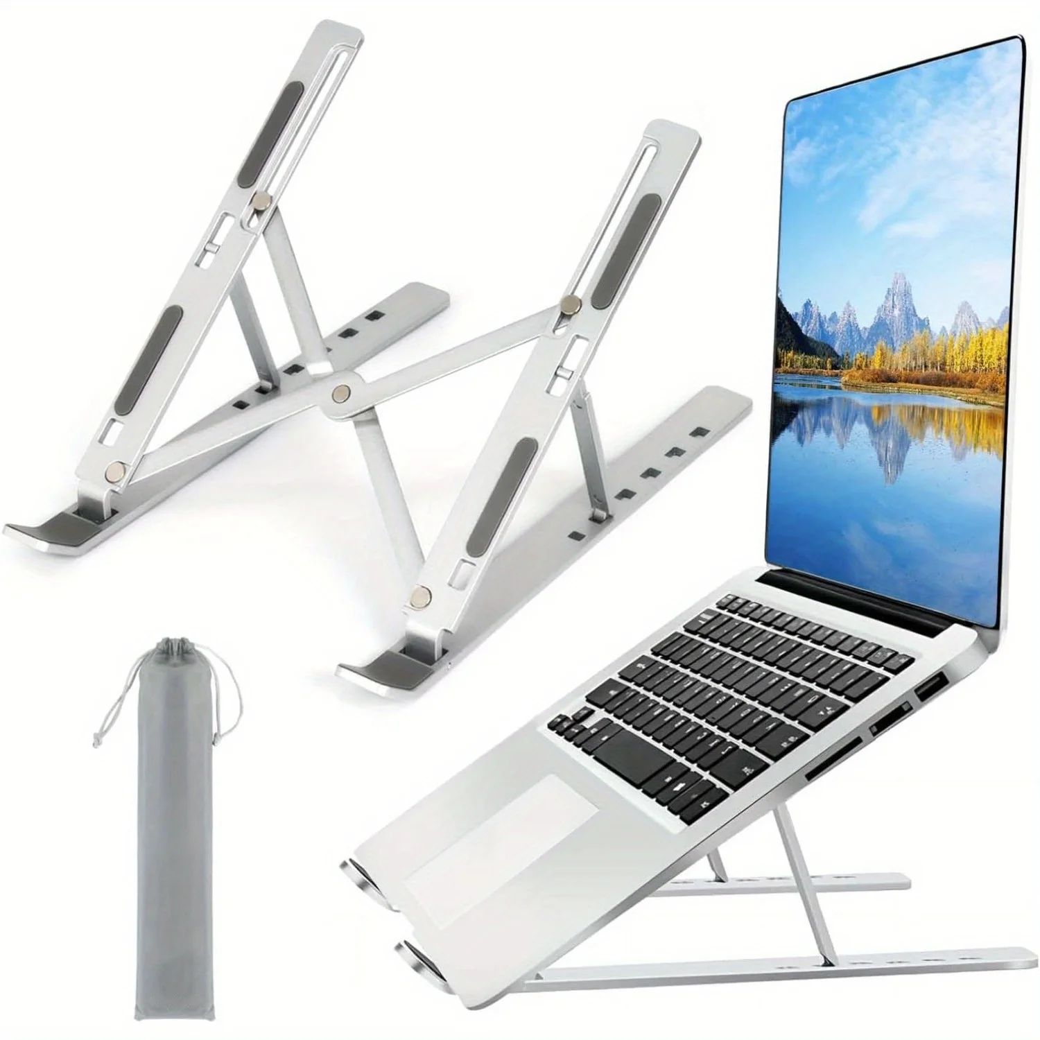 Laptop Accessories Organizer - حامل كمبيوتر محمول من الألومنيوم قابل