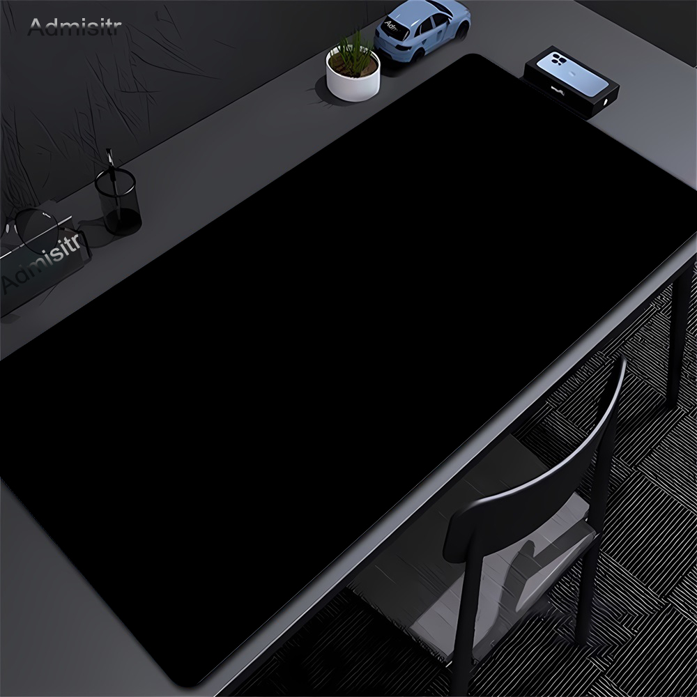 Laptop Accessories Nearby - لوحة ماوس سوداء كبيرة بلون واحد،