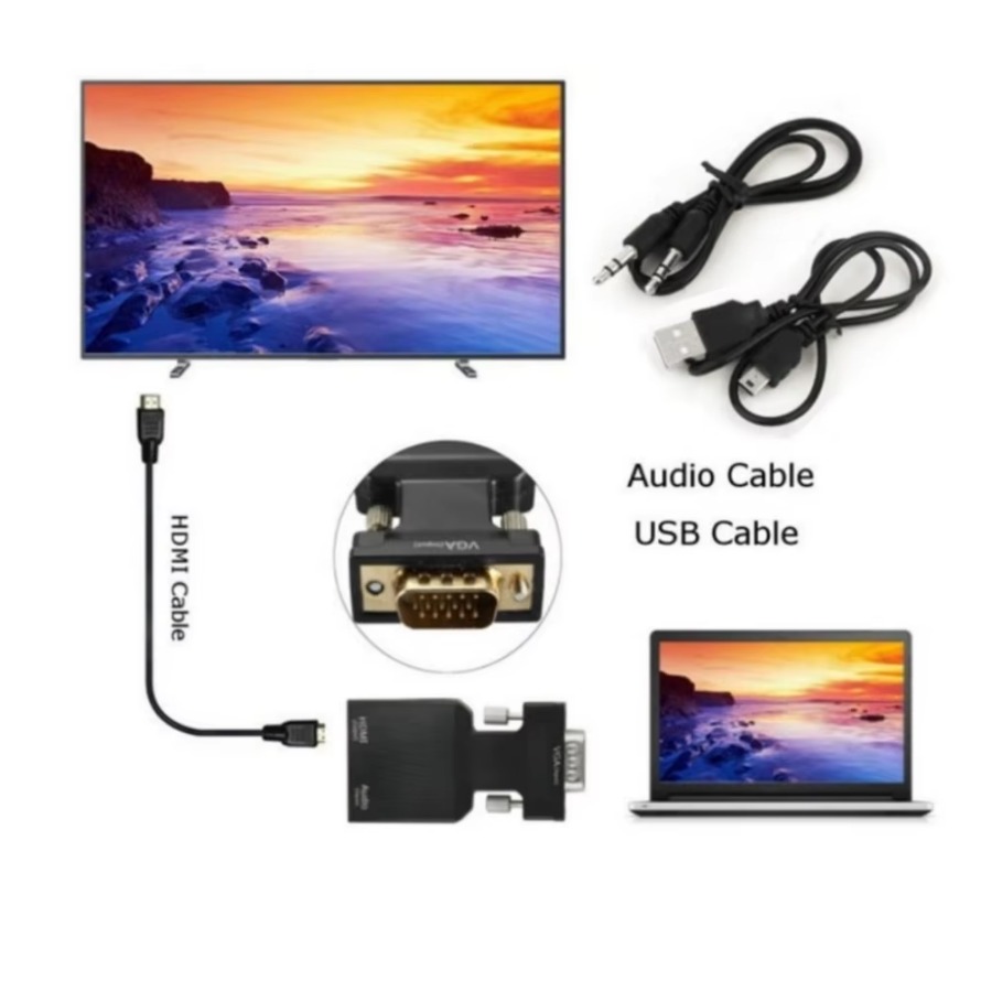 محول VGA إلى HDMI 1080P ذكر إل - مراجعة Hdmi Vga Adapter وسعره